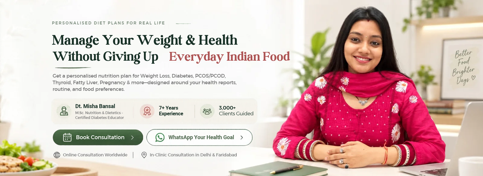 Book Your Diet Consultation with Dt. Misha Bansal in Noida Sector 60